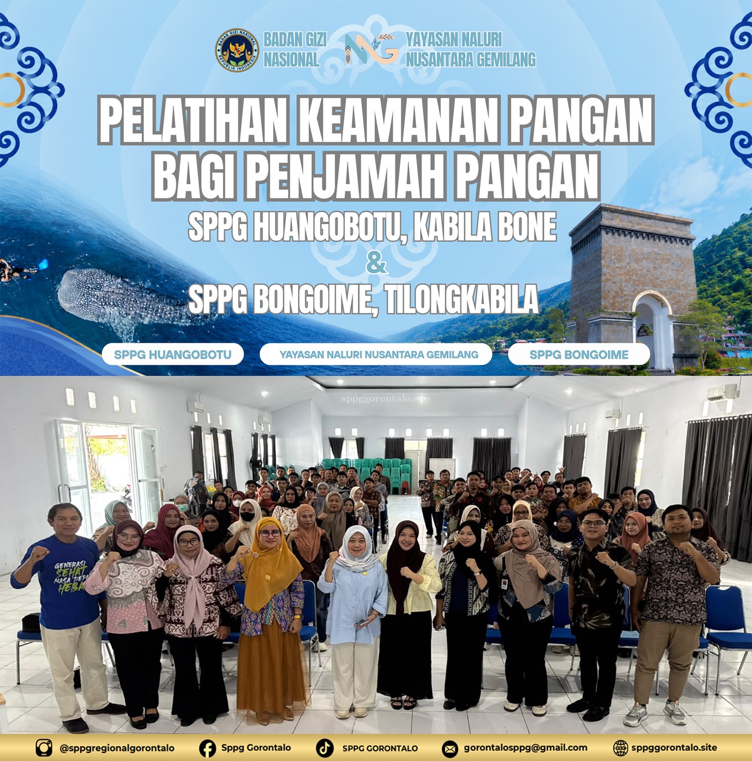 Yayasan Naluri Nusantara Gemilang Bersama Dinas Kesehatan Bone Bolango Gelar Penyegaran Pelatihan Keamanan Pangan bagi Relawan SPPG